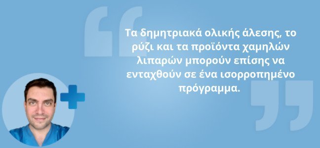 Γαστροοισοφαγική παλινδρόμηση και Διατροφή